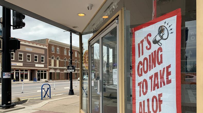 The Greene County Democratic Party's current headquarters on the corner of Main and Detroit Streets in Xenia. LONDON BISHOP/STAFF