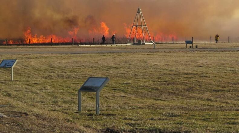 Prescribed burns are used to maintain and enhance the health of ecosystems, according to an informational pamphlet provided by the base Natural Resources Program. The upcoming burn season for Huffman Prairie is Nov. 1 through March 15, 2021. U.S. AIR FORCE PHOTO