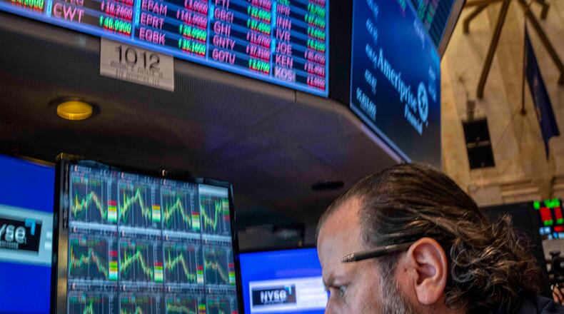 A trader at the New York Stock Exchange in Lower Manhattan, April 9, 2025. By acting on his own in imposing tariffs, President Donald Trump has broken with more than 200 years of U.S. history in which Congress set the direction of trade policy. (Ashley Gilbertson/The New York Times)
