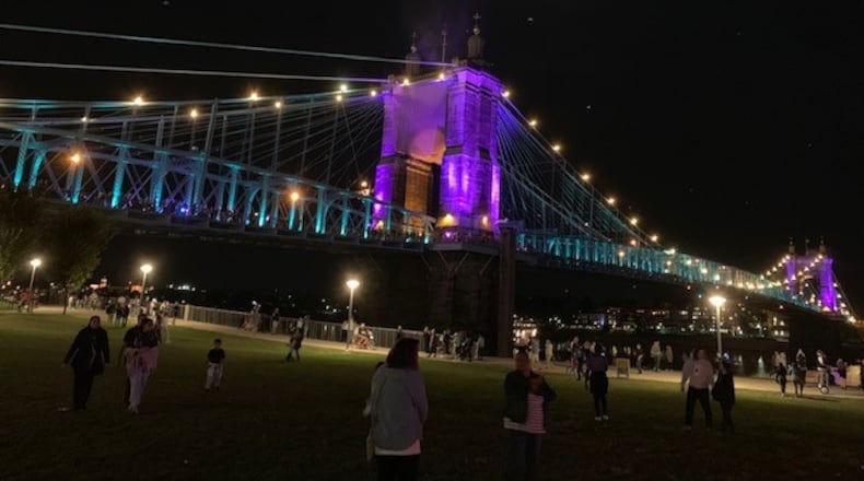BLINK Cincinnati 2019, a four day light, art and music festival in downtown Cincinnati and across the river in Covington, kicked off Thursday, Oct. 10 with a parade and events and continues through Sunday, Oct. 13. ALEXIS LARSEN/CONTRIBUTED