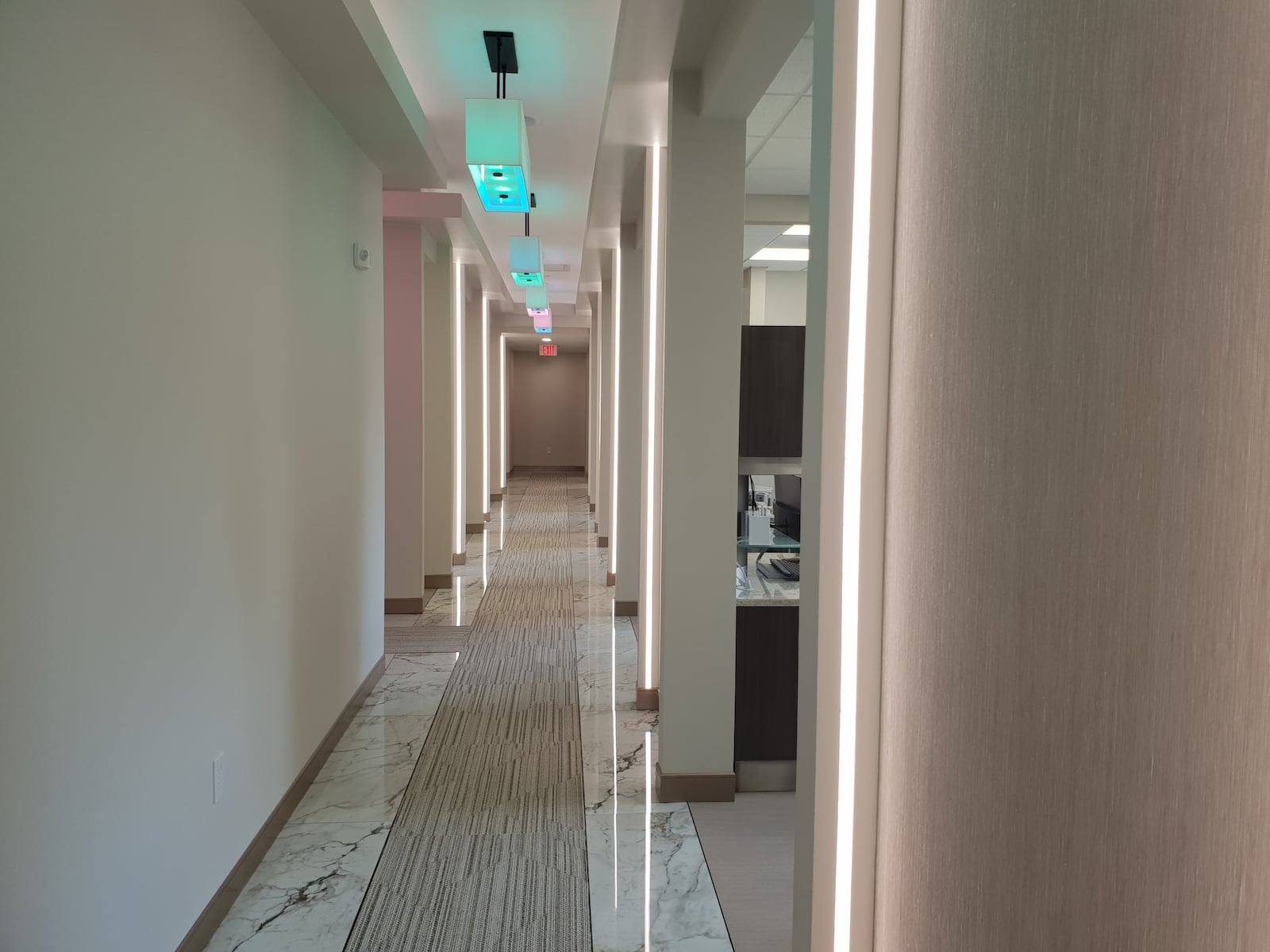 New lighting features line the hallways at the new Springfield Gentle Smile facility, 2540 N. Limestone St. in Springfield. CONTRIBUTED