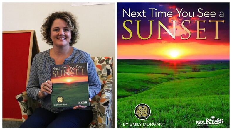The book “Next Time You See a Sunset” by West Chester Twp. author Emily Morgan will be read this month by an astronaut in orbit on the International Space Station. EMMA STIEFEL/STAFF