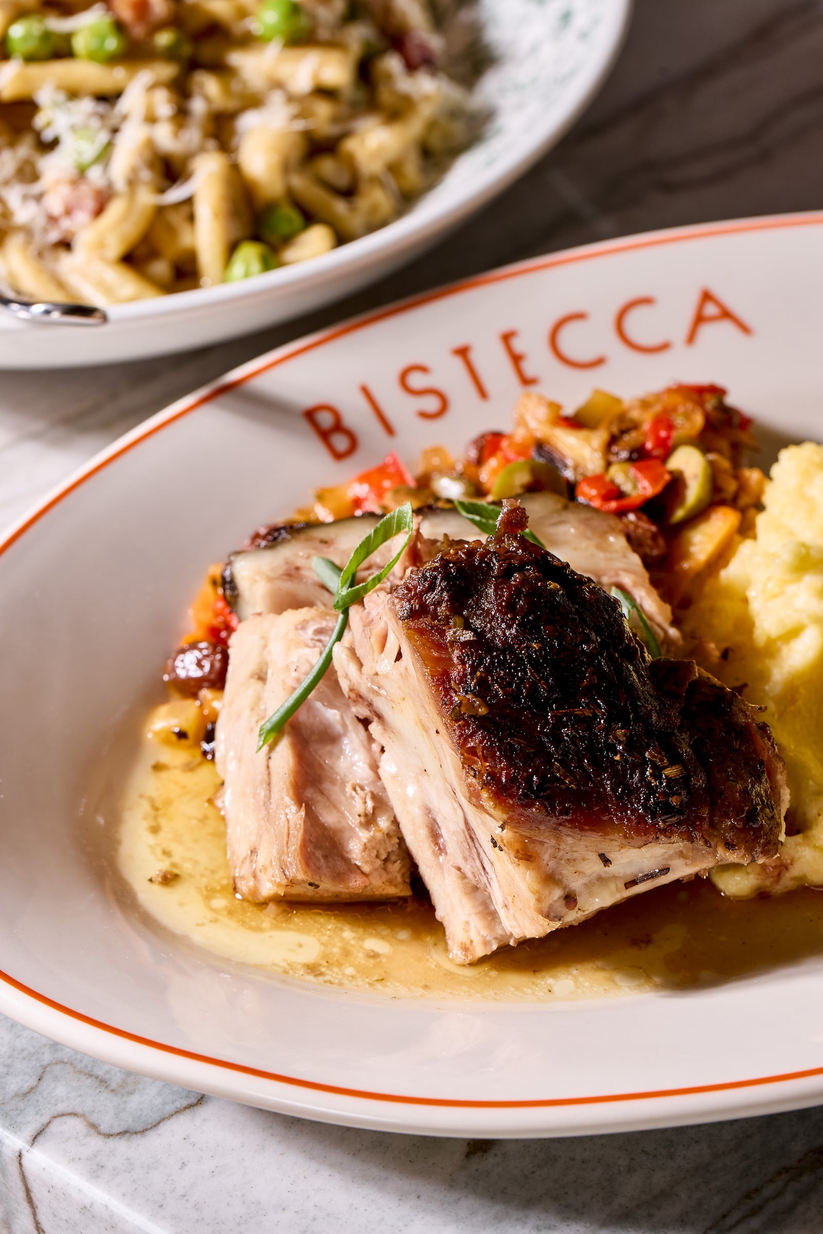 Arista Pork from Bistecca Italian Steakhouse in Dayton’s Theater District (BISTECCA ITALIAN STEAKHOUSE).