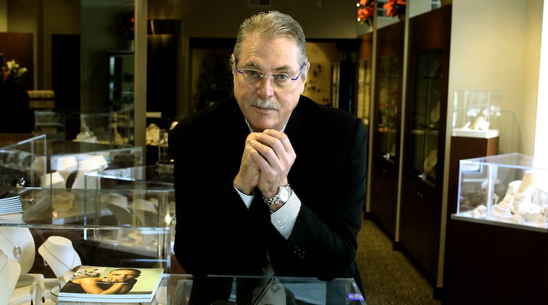 Larry Jaffe in his Kettering jewelry store on Far Hills near Stroop Road when it first opened in 2006. He was in downtown Dayton for 27 years before. Now his company will move into Oakwood. Photo by Ed Roberts