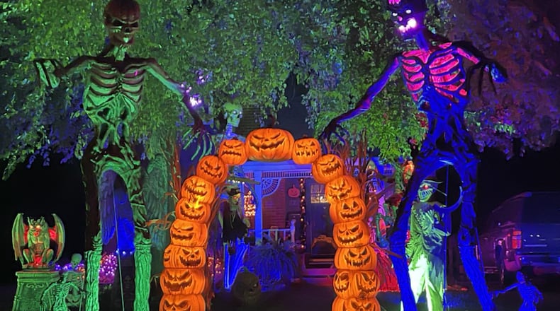 A home in Highland Park in Hamilton is decked out for the Halloween holiday. The neighborhood has quite a few decorated homes this 2024 spooky season. CONTRIBUTED
