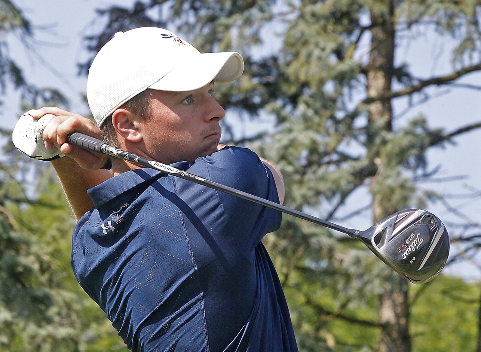 Cedarville golfer Jordan Reese tees off on the second hole at the Springfield Country Club Friday, July 7, 2017. Reese will play in the Ohio Amateur next week. Bill Lackey/Staff