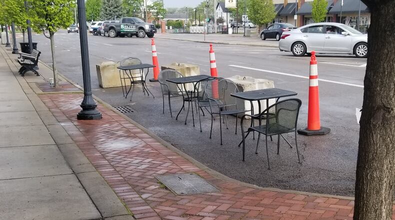 Restaurants on Fairborn’s Main Street will be able to have expanded outdoor space thanks to the city. CONTRIBUTED