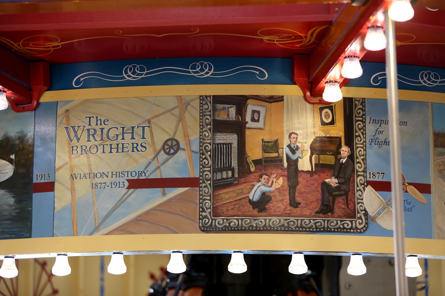 The Carousel of Dayton Innovation, at Carillon Historical Park, is a whimsical ride made of 32 hand-carved figures from the Gem City’s history.