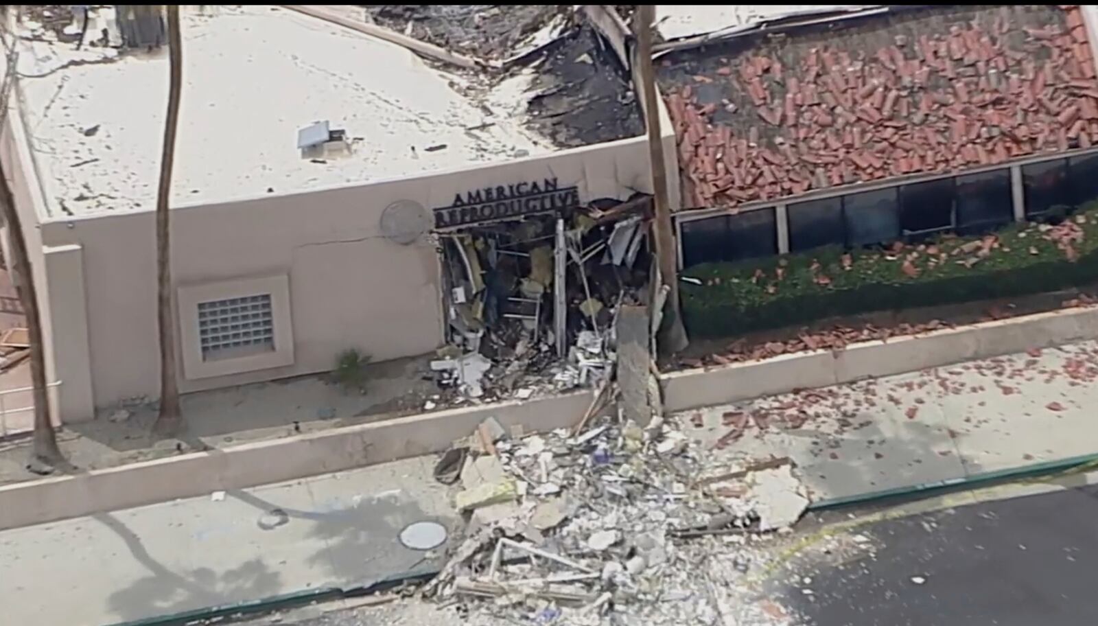 FILE - Debris covers the ground after an explosion on Saturday, May 17, 2025, in Palm Springs, Calif. (ABC7 Los Angeles via AP, File)