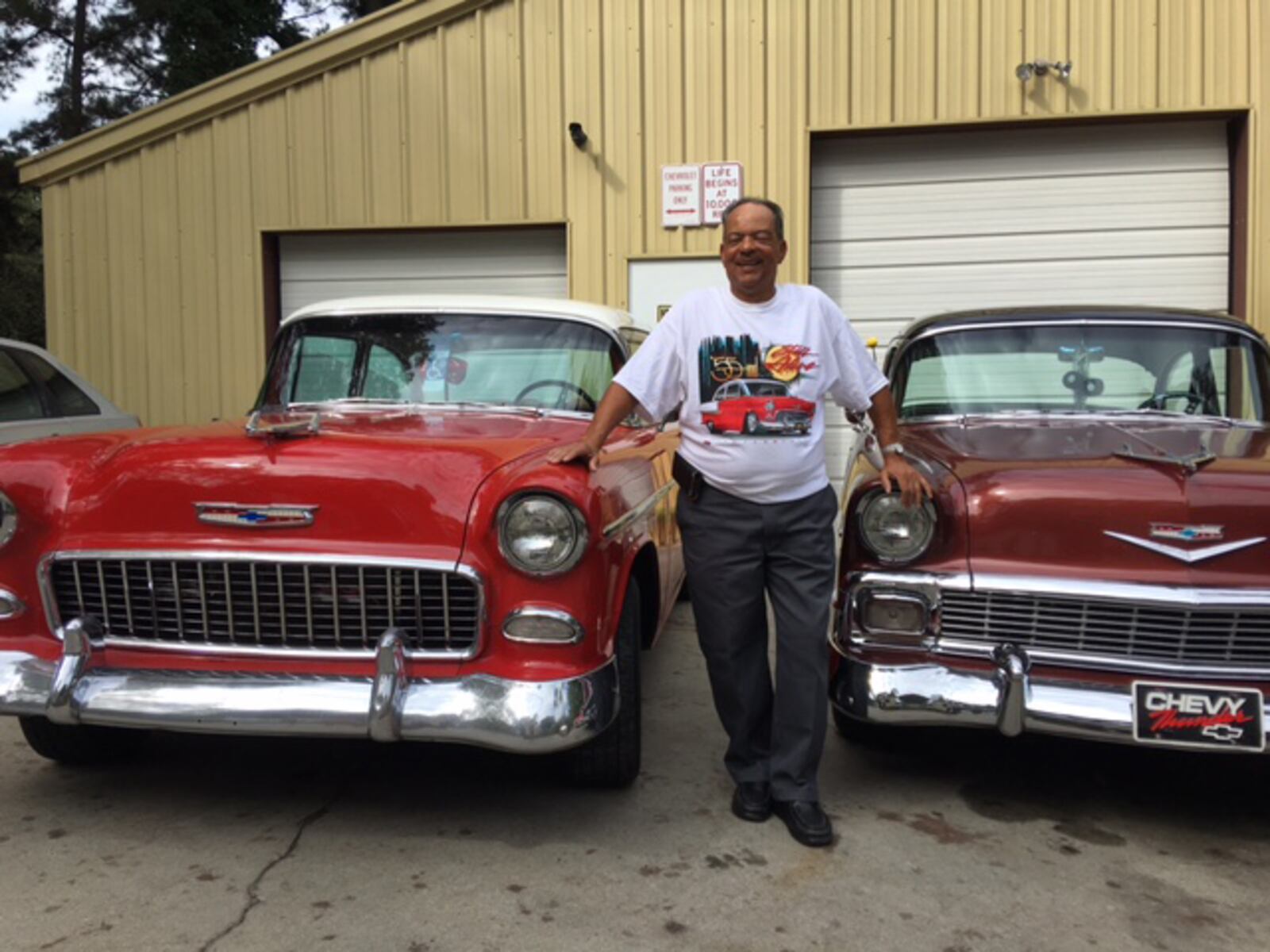 Called “Mr. Bel Air,” Greg Gore of Atlanta is the proud owner of three of America’s most beautiful cars - 1955, 1956 and 1957 Chevrolet Bel Airs.