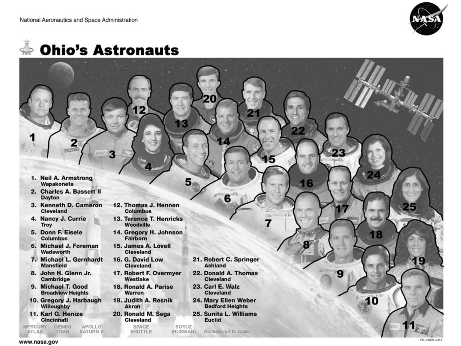 Ohio is the home of 25 astronauts.  Photo: Nasa