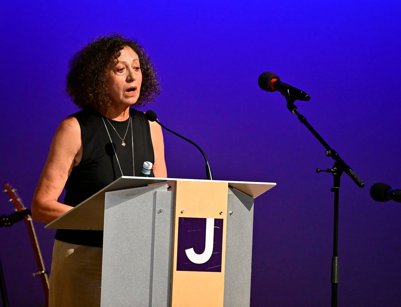 Rachelle Halpern, a witness to last Sunday's attack in Boulder, speaks during a vigil at the Boulder Jewish Community Center Wednesday, June 4, 2025, in Boulder, Colo. (Andy Cross/The Denver Post via AP, Pool)