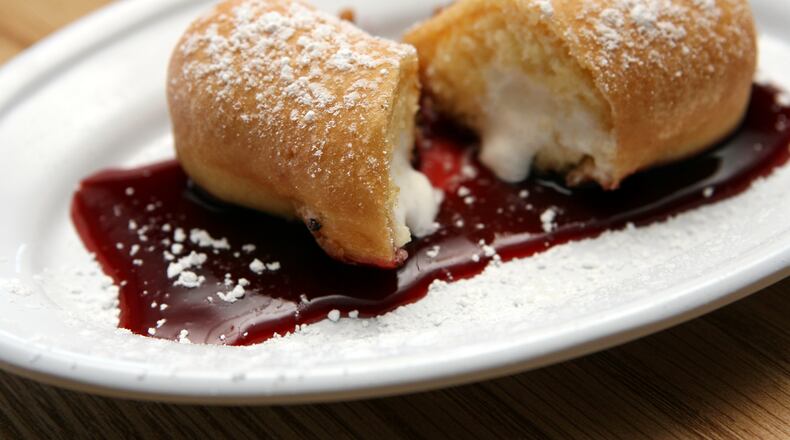 Fried TwinkieCalories: 420Fat grams: 34Carbs: 45 Steps to burn: 8,400 A deep fried Twinkie at Major Leagues in Hamilton, Ohio. (File photo by Nick Daggy)