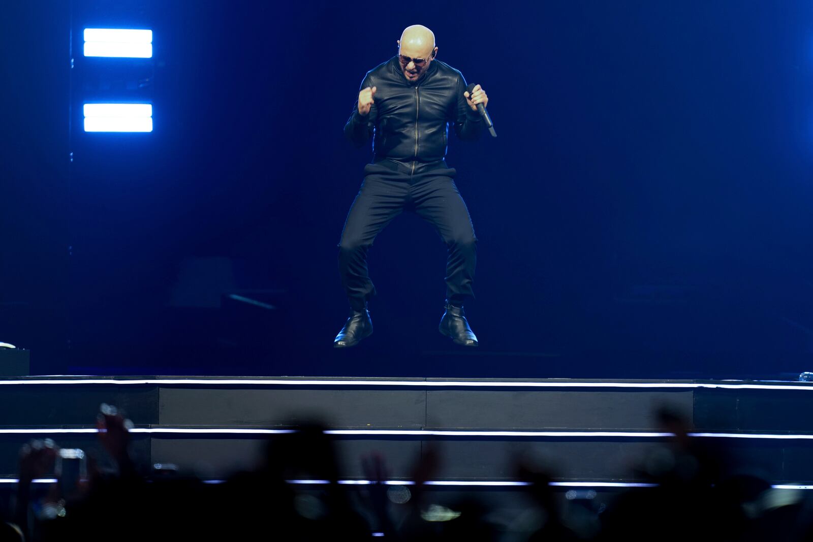 Pitbull performs in concert on Monday, June 9, 2025, in London.(Photo by Scott A Garfitt/Invision/AP)