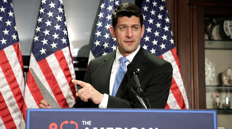 U.S. House Speaker Paul Ryan, R-Wis., talks about the American Health Care Act, the Republican bill to repeal and replace the Affordable Care Act, during a March 8 news conference in Washington. (CNS photo/Joshua Roberts, Reuters)