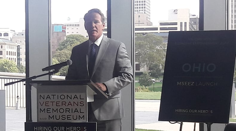 Lt. Gov. Jon Husted announces Ohio's designation as a Military Spouse Economic Empowerment Zone on Oct. 12, 2021.