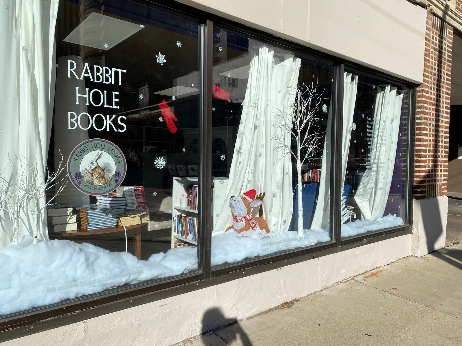 Rabbit Hole Books, contestant in Whimsical Windows contest in 2024.