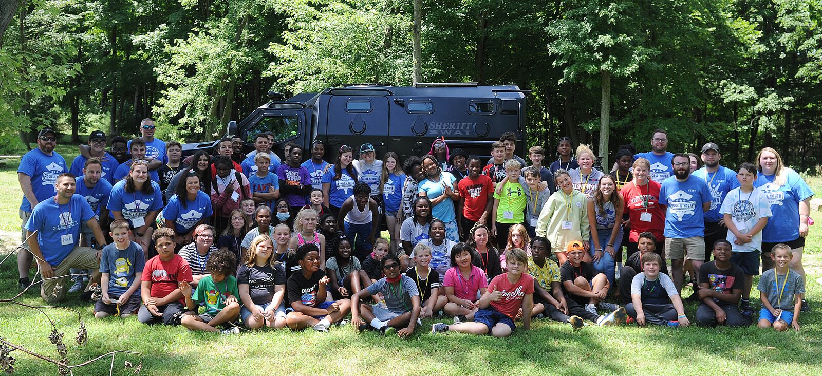 The Police and Youth Together Camp kids and counselors Thursday July 28, 2022. MARSHALL GORBY\STAFF