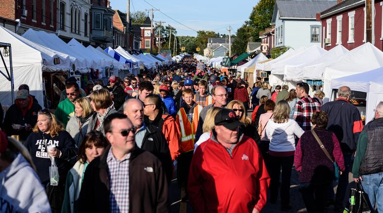 The 49th annual Ohio Sauerkraut Festival took place in downtown Waynesville this weekend on Saturday, Oct. 13 and Sunday, Oct. 14. The festival combines 60 sauerkraut-related food items with 460 craftspeople from 25 states and attracts over 350,000 people annually. TOM GILLIAM / CONTRIBUTING PHOTOGRAPHER