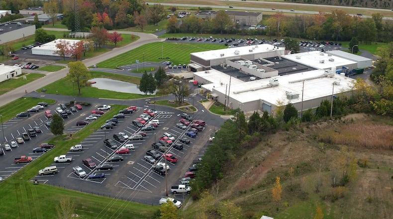 An aerial view of Dayton Progress looking east with Interstate 75 in the background. West Carrollton city officials have been working with the company on a hoped-for $16 million expansion. TY GREENLEES / STAFF