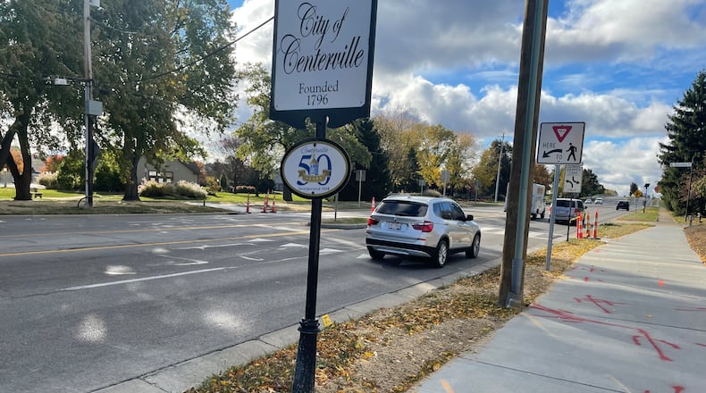 A bike path connector involving Centerville and Kettering allowing safer access over Interstate 675 is nearing completion. NICK BLIZZARD/STAFF