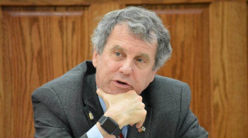 U.S. Sen. Sherrod Brown, D-Ohio, during a recent visit in Dayton. JIM OTTE/STAFF