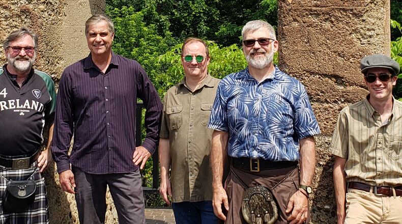 After being idle for 15 months, local Celtic group Dulahan, (left to right) Leo Butler, Kyle Aughe, Mark Sandlin, Kevin Palm and Dylan Aughe, ushered in a new season of live performance with appearances at the Riverfront Irish Festival in Cuyahoga Falls and Celtic Fest Ohio in Waynesville.