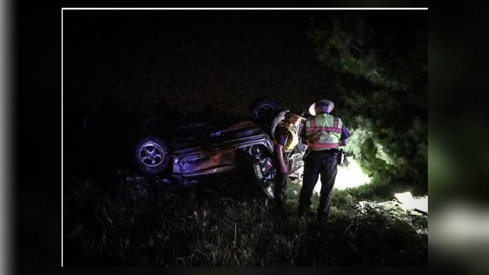 A family of three was injured Monday night in a hit-and-run rollover crash on U.S. 35 West near Xenia in Greene County, the state patrol said. (Jim Noelker/Staff)