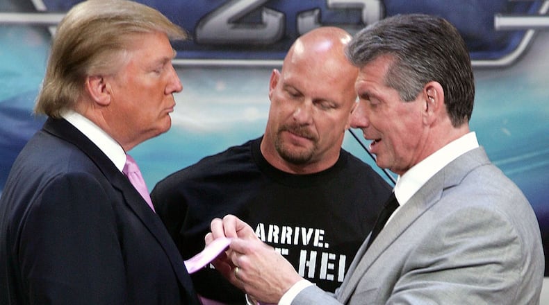 And last but not least, there was wrestling great "Stone Cold" Steve Austin, shown here inserting himself into a dispute between Donald Trump and WWE Chairman Vince McMahon in 2007.