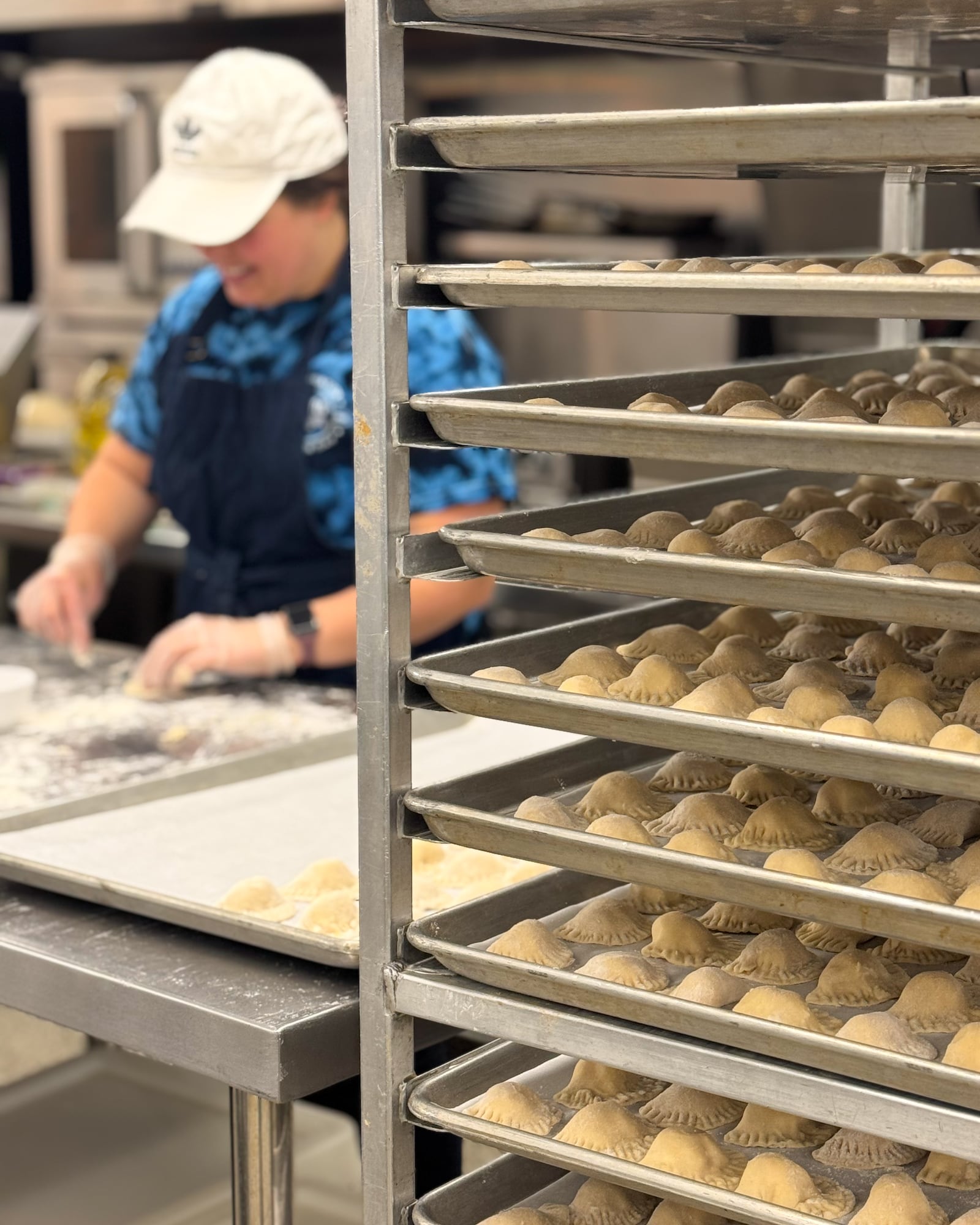 Miami Valley Meals pierogis in preparation for the fundraiser. CONTRIBUTED