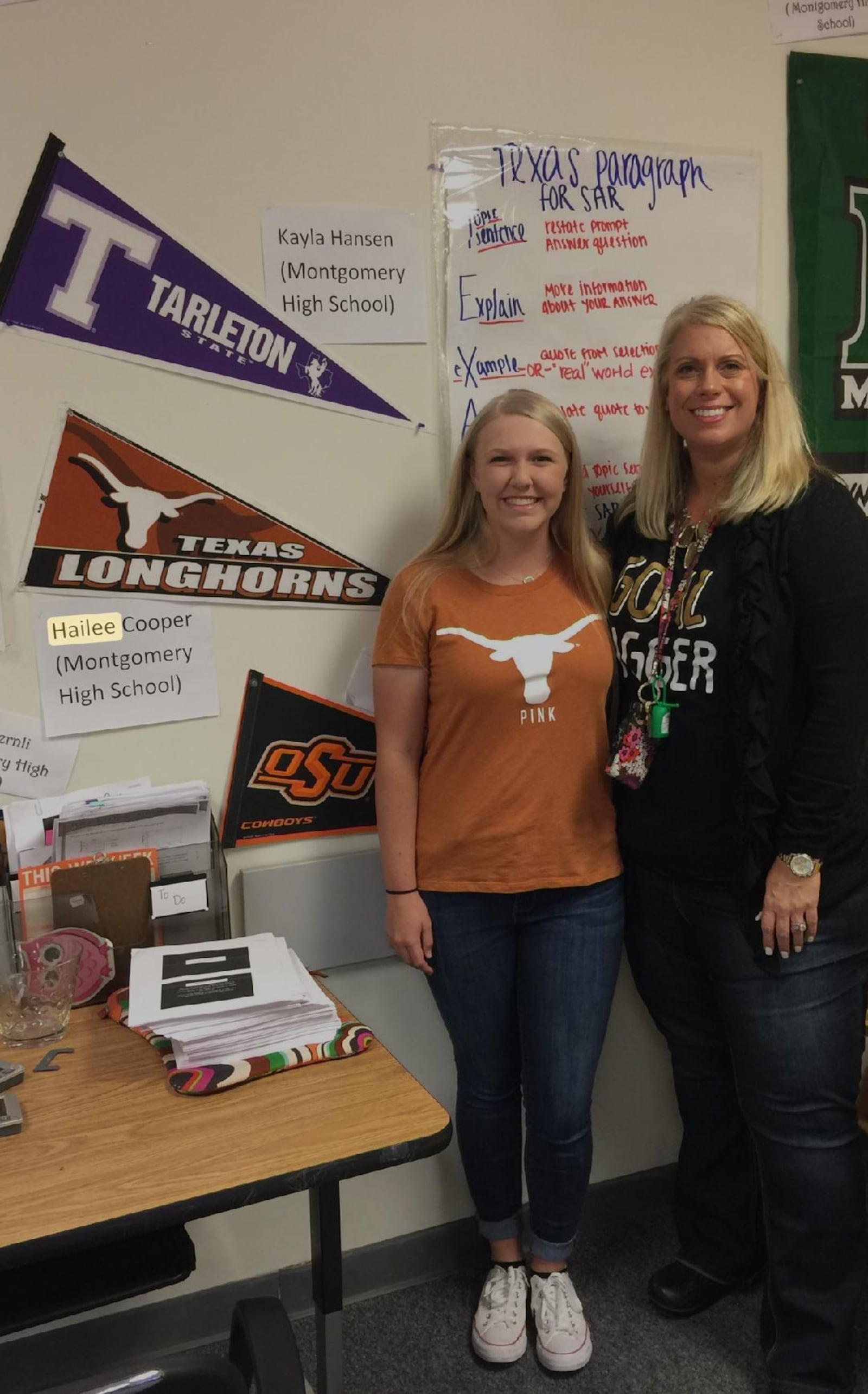 Jennifer Henson (right) has developed close relationships with students she has tutored. She is shown with Hailee Cooper, who tutored with Henson while she was living in Texas. CONTRIBUTED