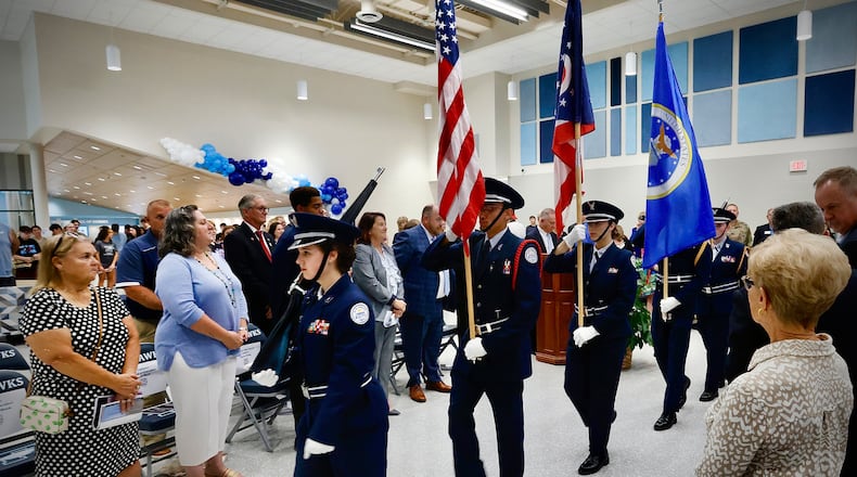 Hundreds of people attended the ribbon cutting ceremony and open house of the new Fairborn High School, Wednesday, July 17, 2024. MARSHALL GORBY\STAFF