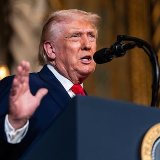 President Donald Trump speaks during an event at Mar-a-Lago in Palm Beach, Fla., Dec. 22, 2025. Trump said in a radio interview that the United States had knocked out āa big facilityā last week as part of his administrationās campaign against Venezuela, an apparent reference to an American attack on a drug trafficking site. (Eric Lee/The New York Times)