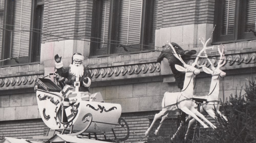 Santa Claus sits on top of Rike's department store in 1961. DAYTON DAILY NEWS ARCHIVES