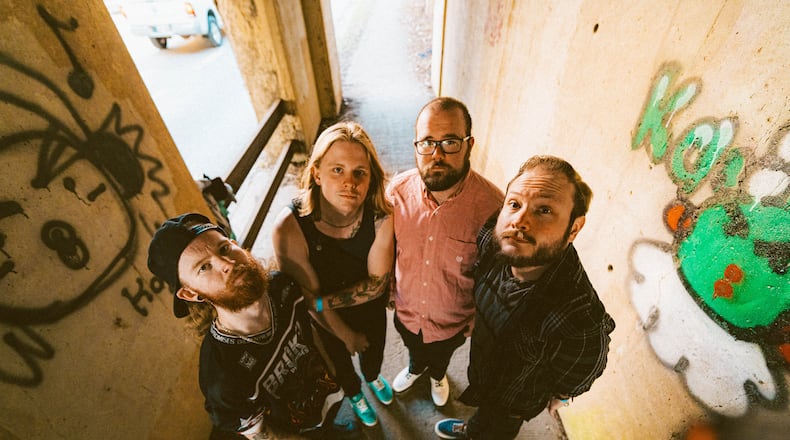 Al Hall (left to right), David French, Joe Friend and John Garybush of Dayton emo band Life In Idle, performing at the second annual Ohio Is For Lovers festival at Riverbend Music Center in Cincinnati on September 9, release the album, “Continuity Error(s),” on Friday, Aug. 18.