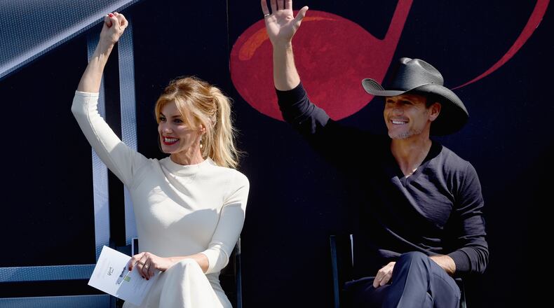 NASHVILLE, TN - OCTOBER 05: Honorees Faith Hill And Tim McGraw during the Nashville Music City Walk Of Fame Induction Ceremony at Nashville Music City Walk of Fame on October 5, 2016 in Nashville, Tennessee. (Photo by Rick Diamond/Getty Images)