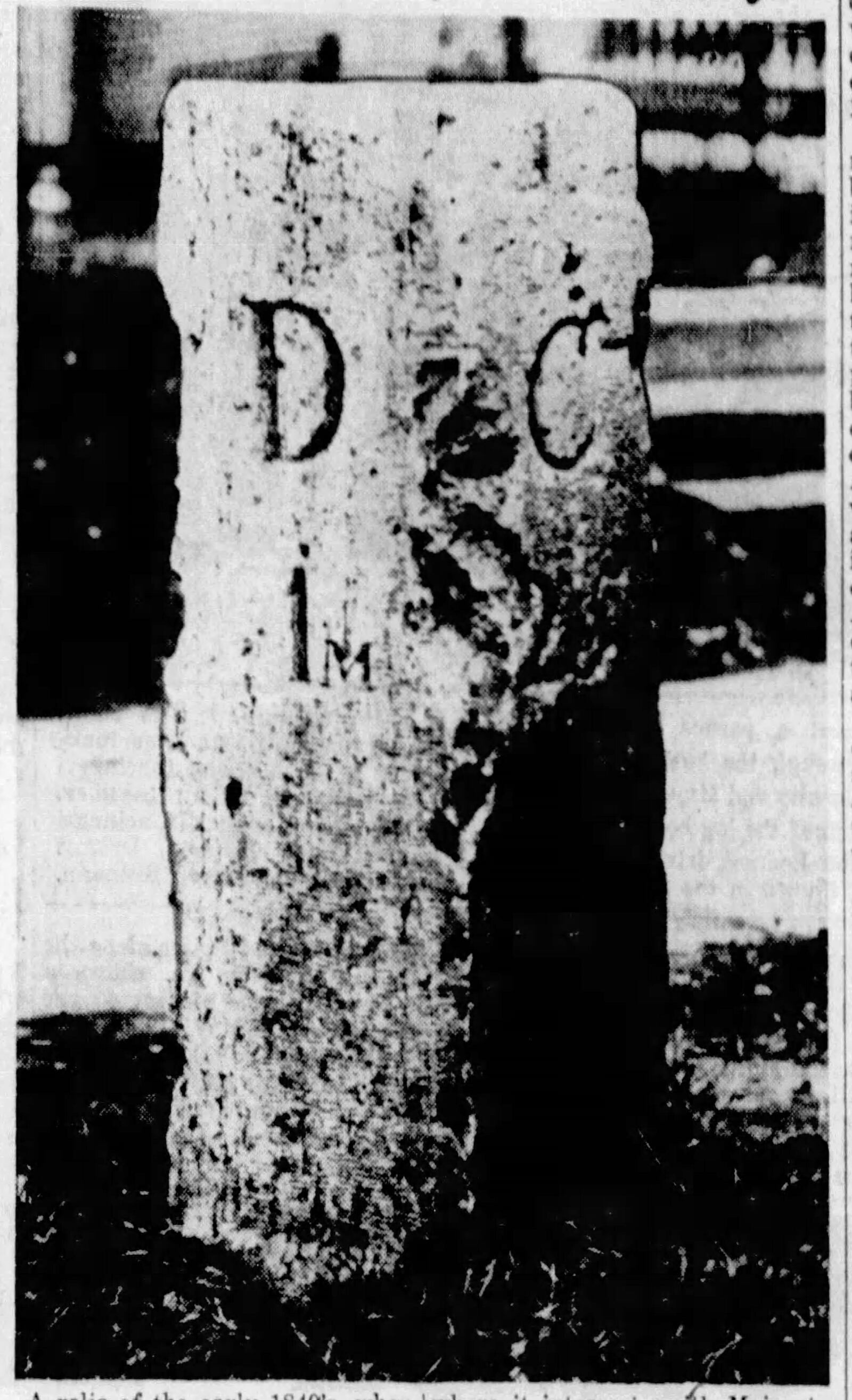 June 14, 1936 - Old milestone brings to mind early Dayton History. DAYTON DAILY NEWS ARCHIVES
