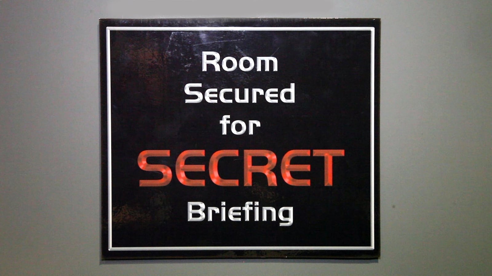Meeting room door sign at the National Air and Space intelligence Center at Wright-Patterson Air Force Base. TY GREENLEES / STAFF