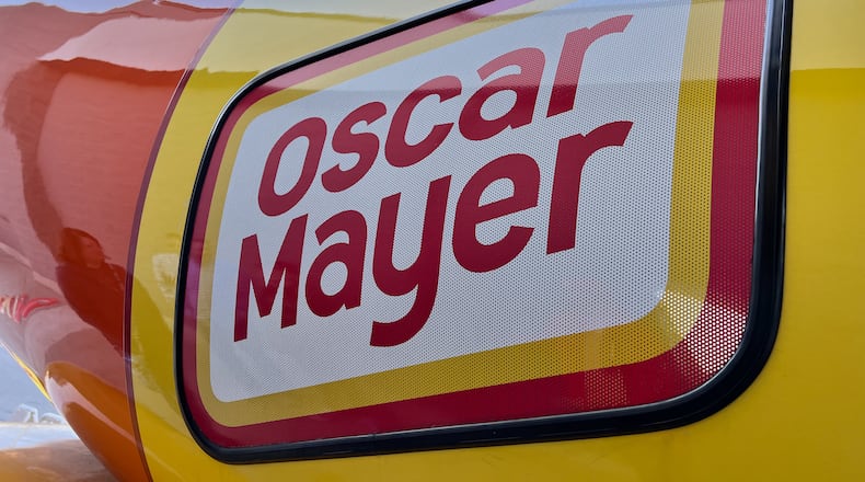 The Oscar Mayer Wienermobile visited Walmart on Brandt Pike in Huber Heights on Saturday, Nov. 19, 2022. TOM GILLIAM/CONTRIBUTING PHOTOGRAPHER