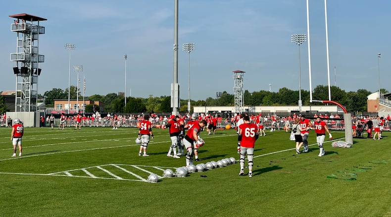 Ohio State football practiced with fans in the stands Thursday as it opened the 2023 preseason. Aug. 3
