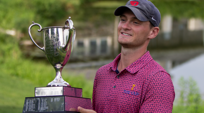 Ben Cors shot a course record 23-under par over four days and won the Metro on Sunday at Windy Knoll Golf Club in Springfield. JEFF GILBERT/CONTRIBUTED