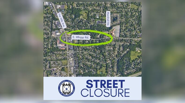 Centerville officials said late this morning they were notified that Montgomery County Environmental Services is on scene at a water main break on East Whipp Road. CONTRIBUTED