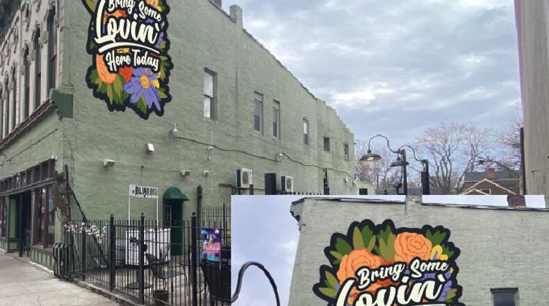 This design will be painted on the patio wall at Blind Bob's in the Oregon District as part of an effor to  honor victims of the Oregon District mass shooting.