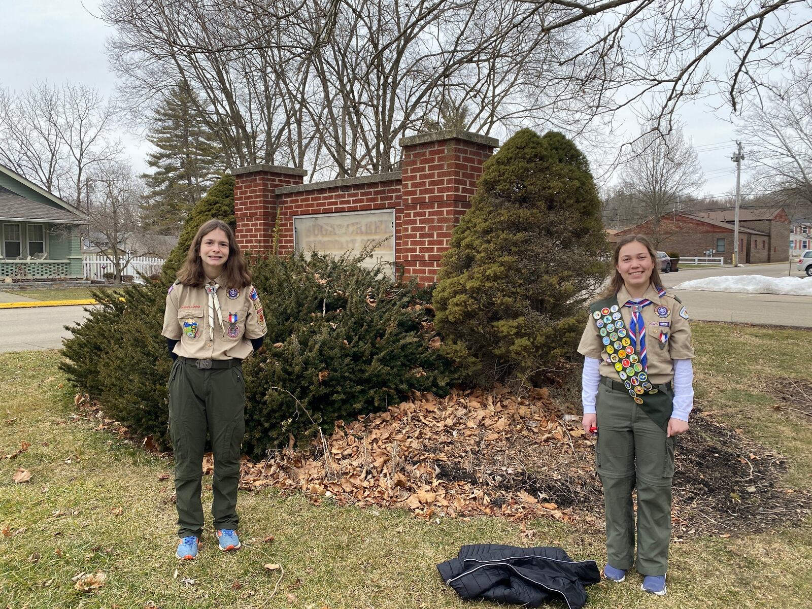 Dasha Crocker, left, and Liesl Carter, right, are the first two female Eagle Scouts in the Miami Valley Council. CONTRIBUTED