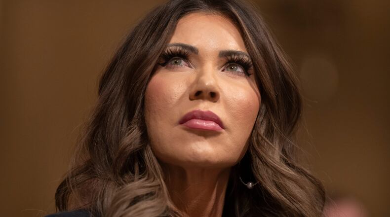 FILE - Homeland Security Secretary Kristi Noem appears before the House Committee on Homeland Security on Capitol Hill in Washington, Thursday, Dec. 11, 2025. (AP Photo/Mark Schiefelbein, File)