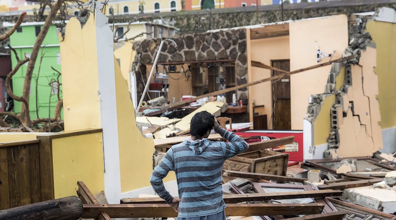 Damaged homes in the La Perla neighborhood after Hurricane Maria made landfall in San Juan, Puerto Rico. The majority of the island has lost power, in San Juan many are left without running water or cell phone service, and the Governor said Maria is the “most devastating storm to hit the island this century.” (Photo by Alex Wroblewski/Getty Images)