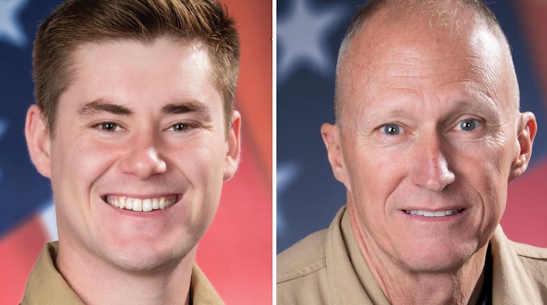 This photo combo shows from left, trooper Hunter R. Bennett and pilot Robert Bruce Skankey,. (Arizona Department Of Public Safety via AP)