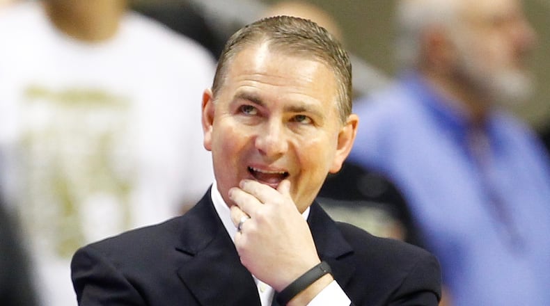 STORRS, CT - JANUARY 22: Head coach Donnie Jones of the Central Florida Knights looks on in the first half against the Connecticut Huskies during the game at Harry A. Gampel Pavilion on January 22, 2015 in Storrs, Connecticut. (Photo by Jared Wickerham/Getty Images)