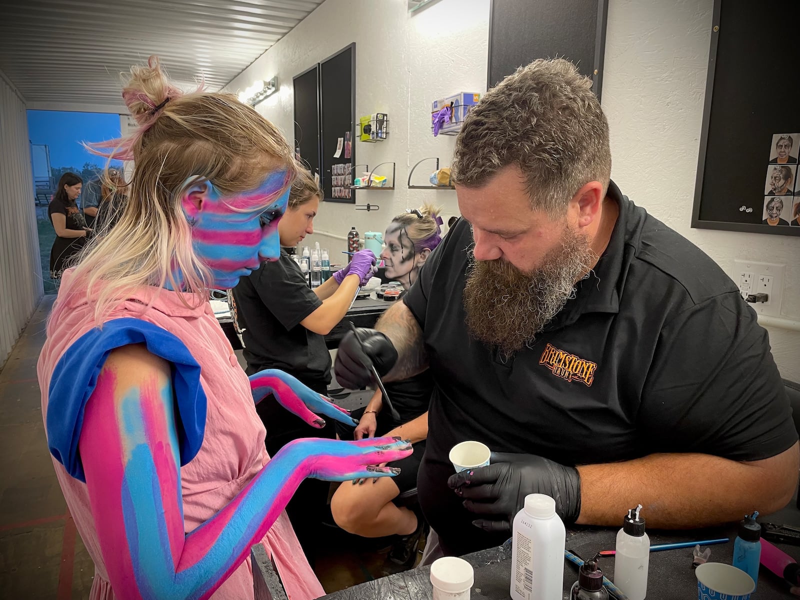 Ryan “Hank” Henry is a makeup artist at Brimstone Haunt, located at 525 Brimstone Road in Wilmington. NATALIE JONES/STAFF