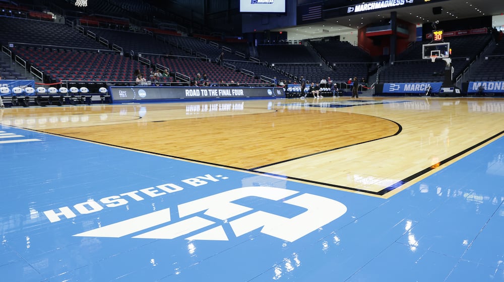 NCAA First Four games are returning to University of Dayton Arena this week. Some participants practiced on Monday, March 16. BRYANT BILLING / STAFF